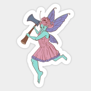 Action Fairy with an Axe Sticker